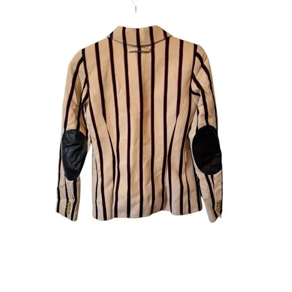 SMYTHE Duchess Striped Blazer US Size 6 Elbow Patches $795 MSRP Old Money - Picture 5 of 10